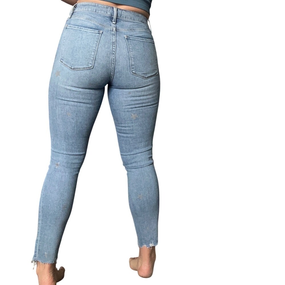 Abercrombie & Fitch Simone High Rise Ankle Star Print Skinny Jeans 28L - Picture 2 of 10